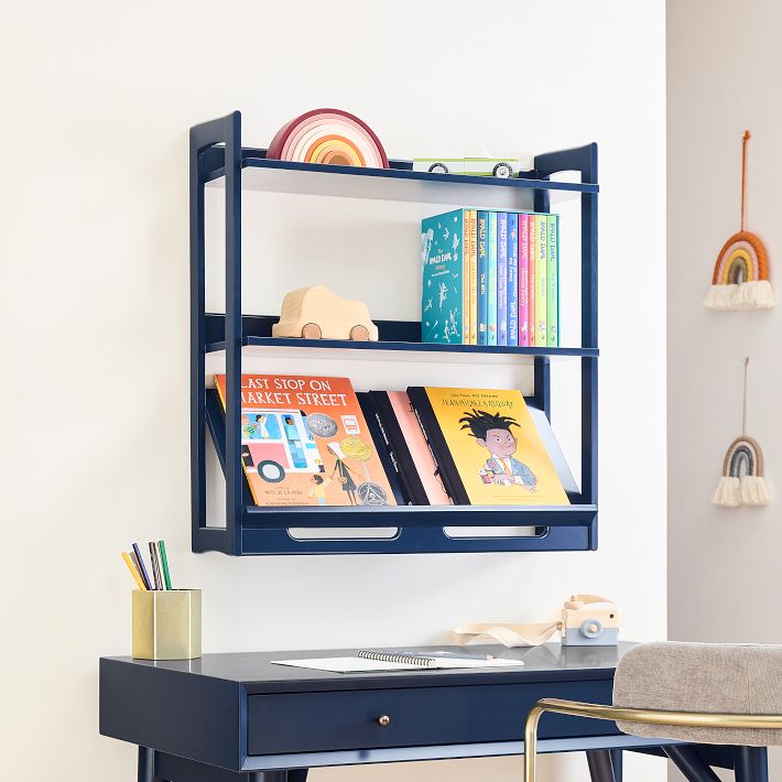Mid-Century Wall Shelf (24&quot;) - Navy