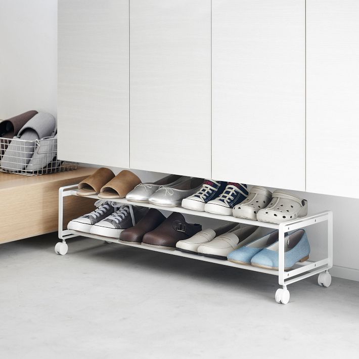Yamazaki Tower Two-Tier Rolling Shoe Rack