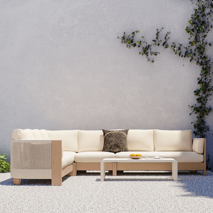 Porto Outdoor 4-Piece L-Shaped Sectional (129&quot;)