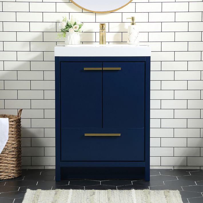 Donovan Single Bathroom Vanity (24&quot;&ndash;48&quot;) - Blue/Green