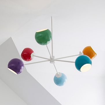 6-Light Colorful Globe Chandelier (37")