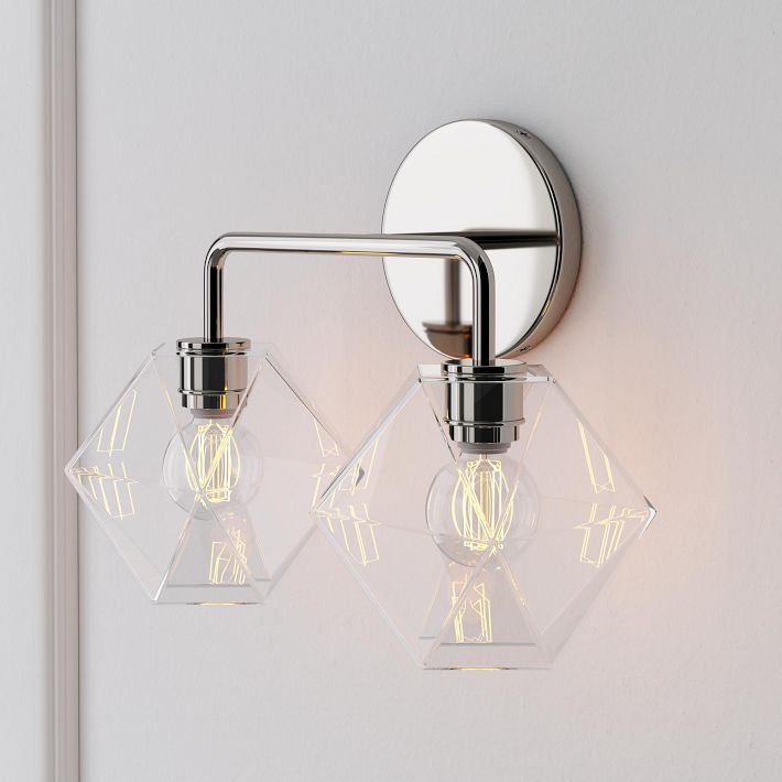 Sculptural 2-Light Faceted Sconce