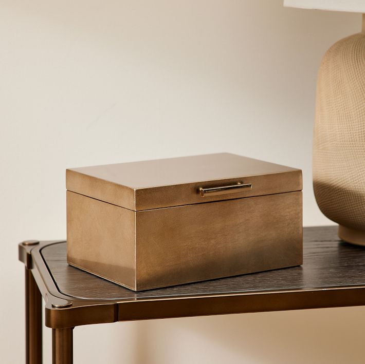 Mid-Century Champagne Lacquer Jewelry Boxes