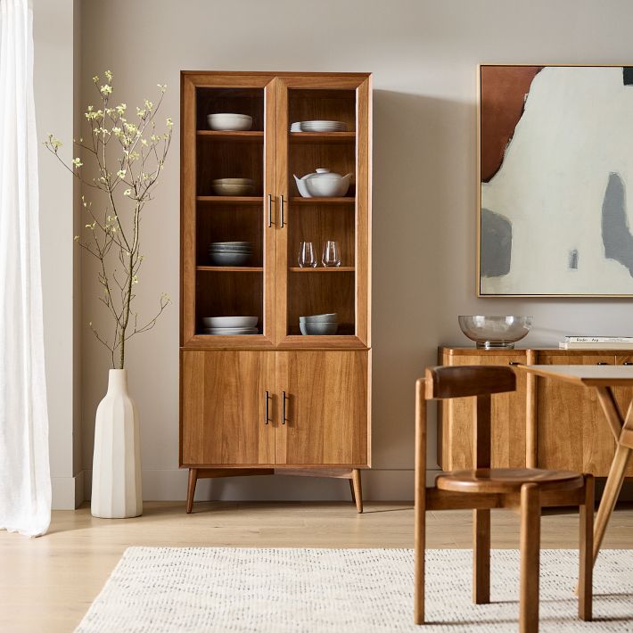 Mid-Century Glass Cabinet (35&quot;)