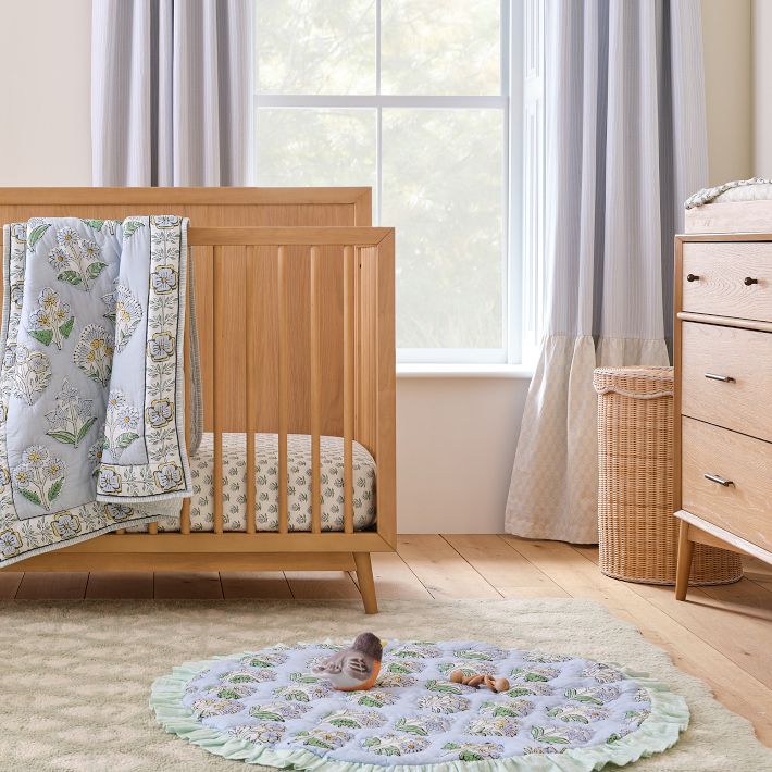 Mid-Century 4-in-1 Crib Nursery Furniture Set