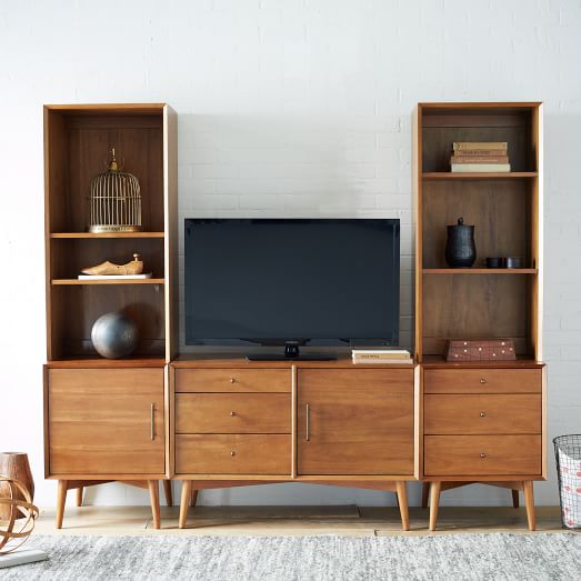 Mid-Century Media 5-Piece Set - Acorn, Entertainment Center | West Elm