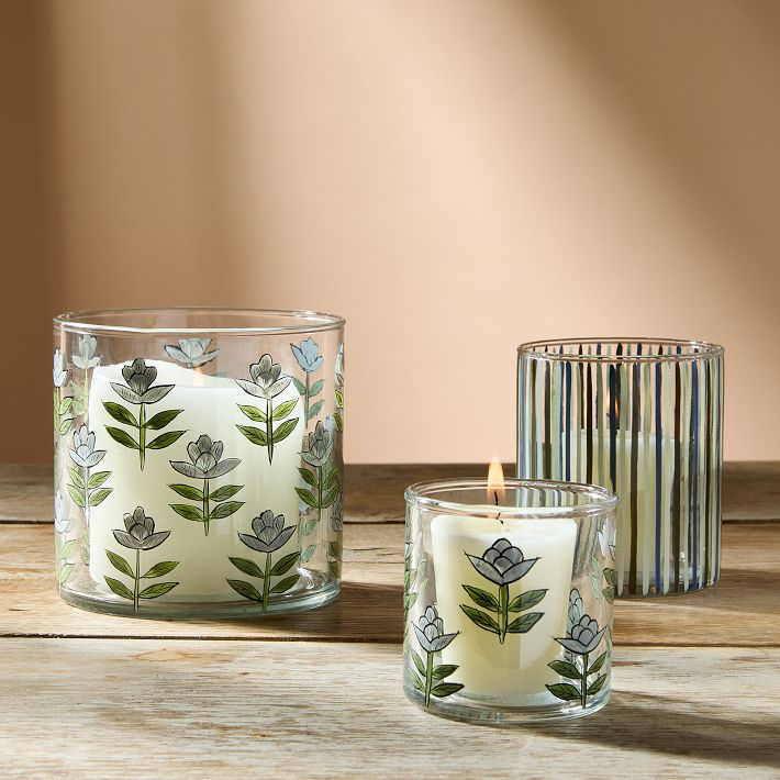 Botanical Glass Candleholders (Set of 3)