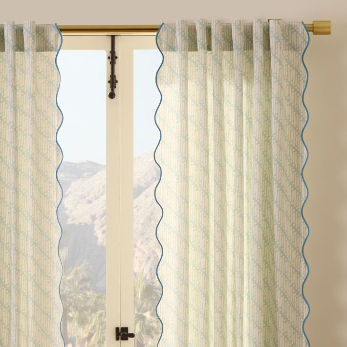 Batik Scallop Edge Curtain (Set of 2)