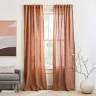 European Flax Linen Melange Curtain - Terracotta