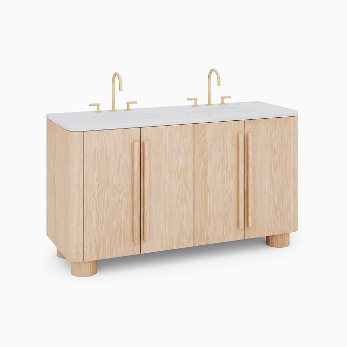 その他 HONEYYY Eau de Toilette Forestmade Haldon 60 in. Double Vanity With Quartz Counter