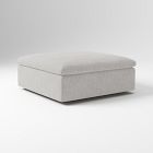 Harmony Modular Ottoman, Down, Performance Coastal Linen, Storm Gray, Concealed Supports