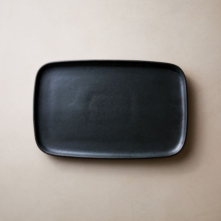 Kanto Stoneware Serving Platter in Black - 14.2"W