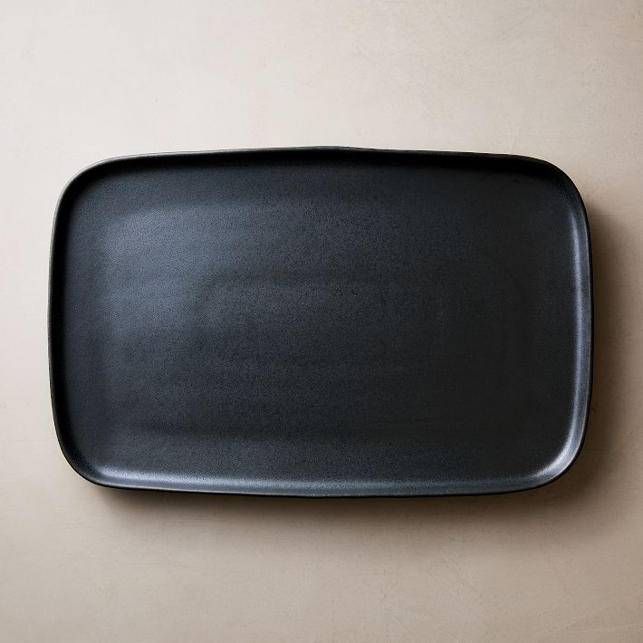 Kanto Stoneware Serving Platter in Black - 17"W