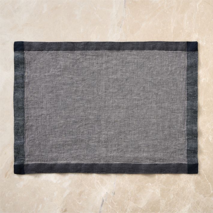 Contrast Border Linen Placemats