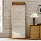 Geo Burled Wood Floor Mirror
