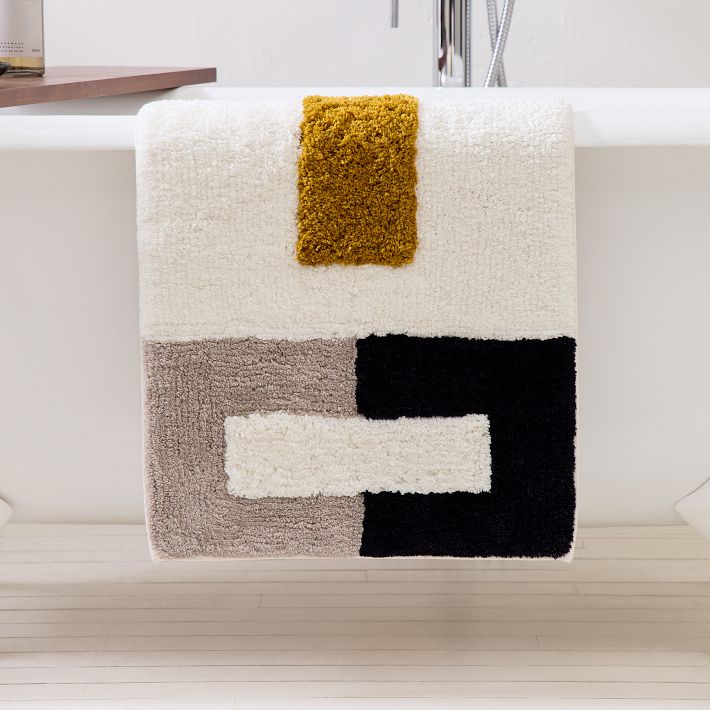 Colorblock Bath Mat 17x25 size in DARK HORSERADISH