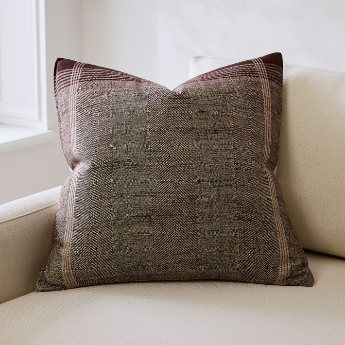 Framed Plaid Pillow Cover