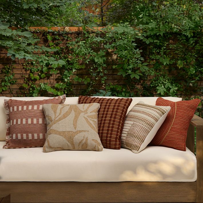 Outdoor Abstract Botanical Pillow West Elm