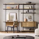 Pierce Wall Desk w/ Narrow Storage Shelf Unit (92&quot;&ndash;134&quot;)