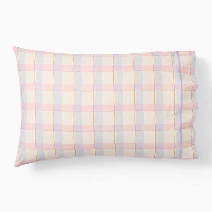 Kids Watercolor Gingham Pillowcases (Set of 2)