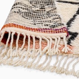 west elm 大判ラグ West Elm Rug Brown White Chevron Zig Zag Pattern Cotton 34 x