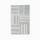 Washable Striped Blocks Rug