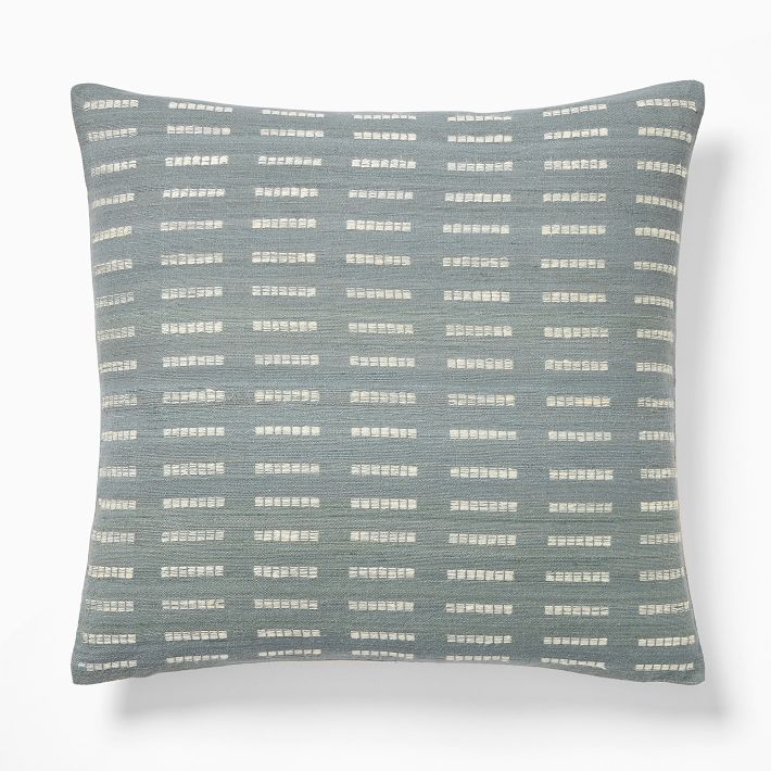 Dash Silk Pillow Cover with Down Alternative Insert, Aegean