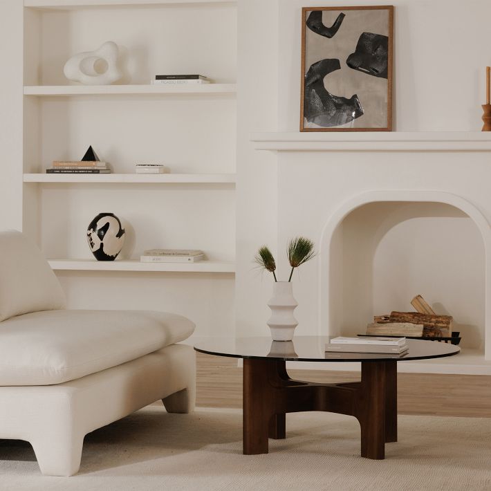 モダン楕円形ガラス座卓　コーヒーテーブル　west elm Panorama Coffee Table | Modern Living Room Furniture | West Elm