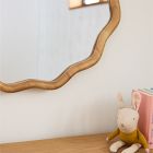 Round Wavy Wood Wall Mirror