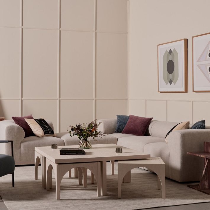 Lucille Coffee Table &amp; Nesting Arch Stools (47&quot;)