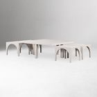 Lucille Coffee Table &amp; Nesting Arch Stools (47&quot;)
