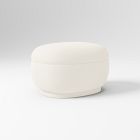 Addie Ottoman Poly Performance Yarn Dyed Linen Weave Alabaster CS