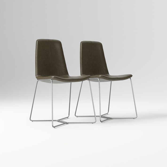 Open Box: Slope Leather Dining Chair (Set of 2)