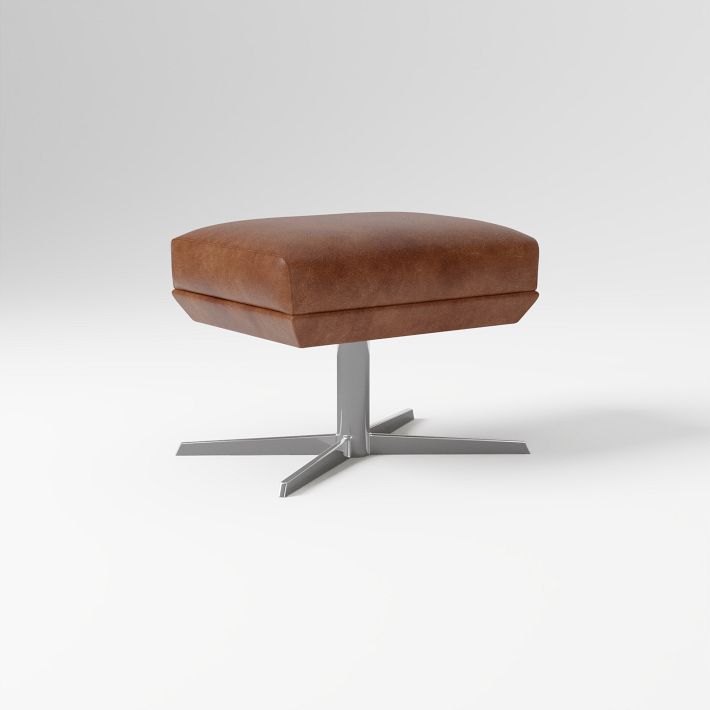 Austin Leather Ottoman - molasses