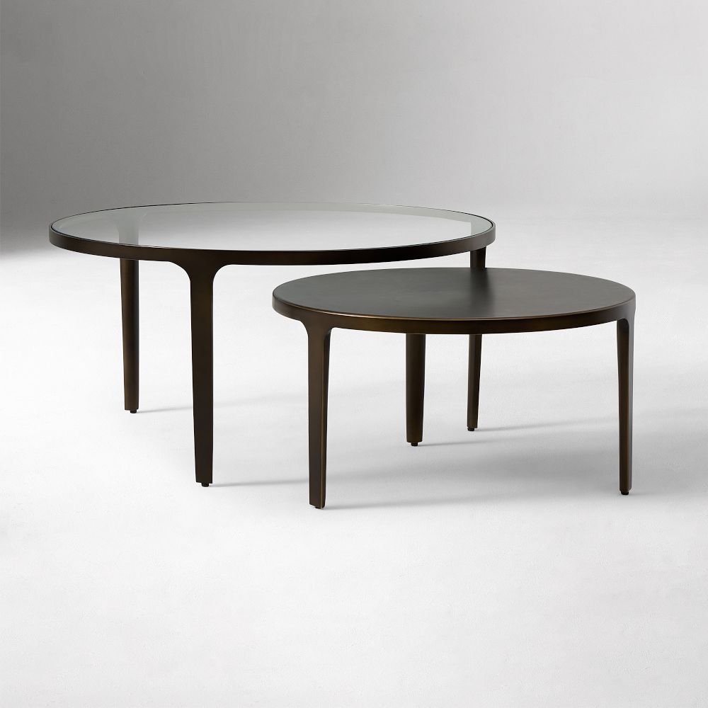 Elwell Glass & Metal Nesting Coffee Tables (24"–32") | West Elm