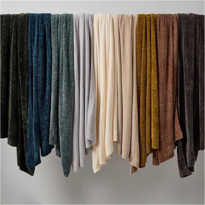 Luxe Chenille Throws - Warm Elegance for Your Home | West Elm