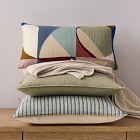 Striped Crewel Pillow Cover &amp; Throw Set