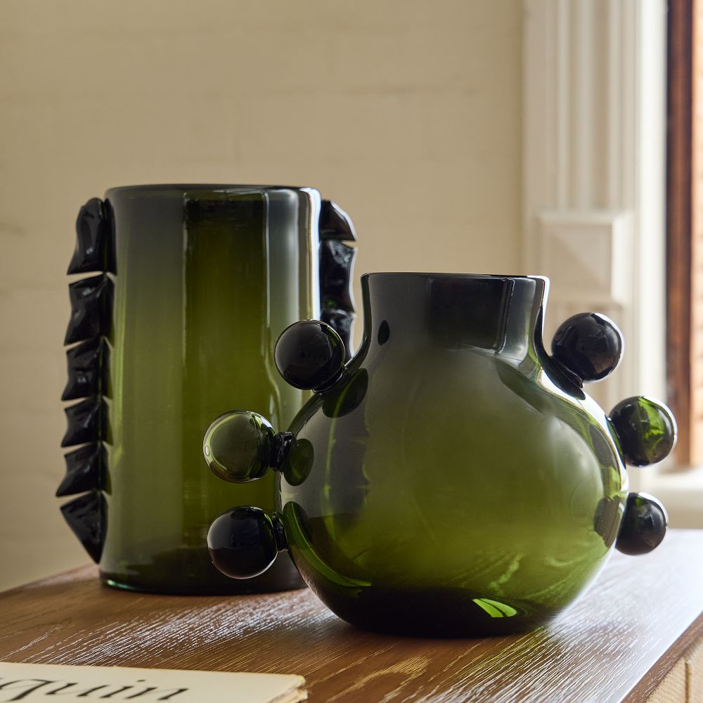 Jade Artisanal Glass Vases