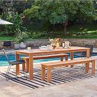 Playa Outdoor Extendable Dining Table (67.5&quot;&ndash;90&quot;) &amp; Benches Set
