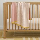 Contrast Ribbed Knit Baby Blanket