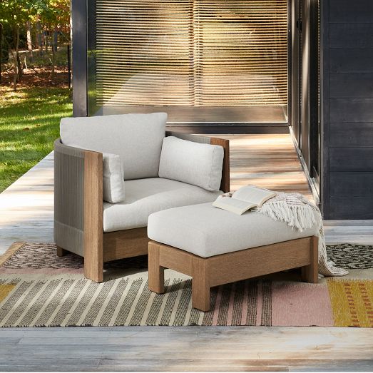 Porto Outdoor Lounge Chair Ottoman Set West Elm