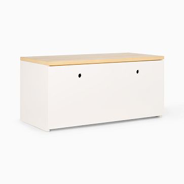 Ziggy Modular Wall System Wide Rolling with 1 Large Bin/Drawer, Natural/White