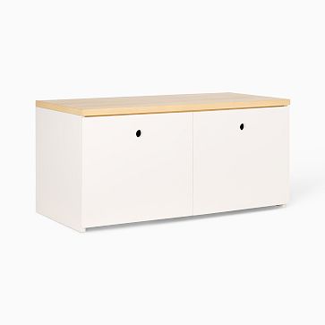 Ziggy Modular Wall System with 2 Small Bins/Drawers, Natural/White
