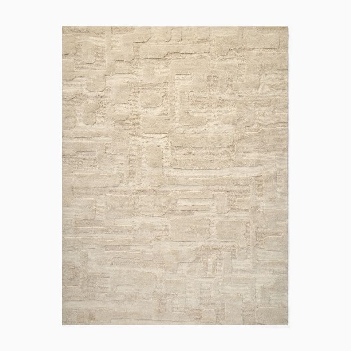 Rounded Shapes Shag Wool Rug