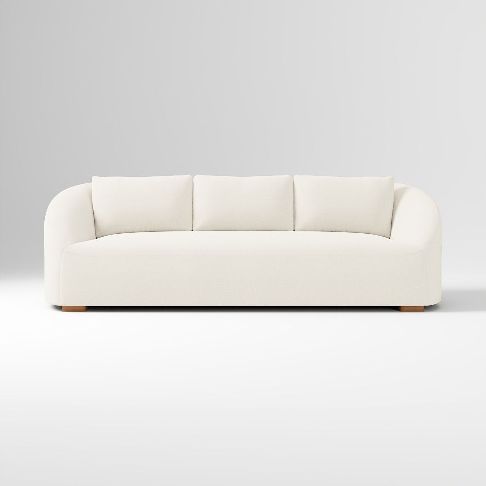 Aviana Sofa (86"–106") - Performance+ Yarn Dyed Linen Weave Alabaster, Cool Walnut
