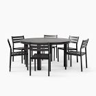 Portside Aluminum Outdoor Round Dining Table (58&quot;) &amp; Dining Chairs Set
