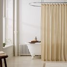 Cotton Linen Striped Shower Curtain