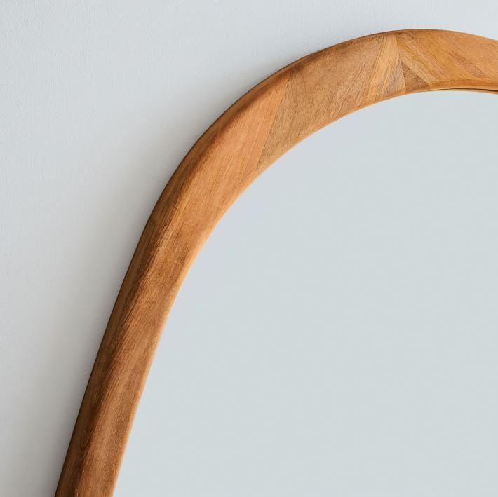 Mid-Century Asymmetrical Wood Wall Mirror | West Elm