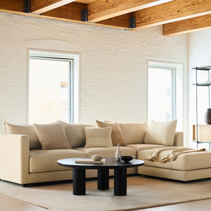 Melbourne 3-Piece Ottoman Sectional Modern Comfort West Elm