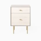 Modernist Wood &amp; Lacquer Nightstand (19") - Winter Wood